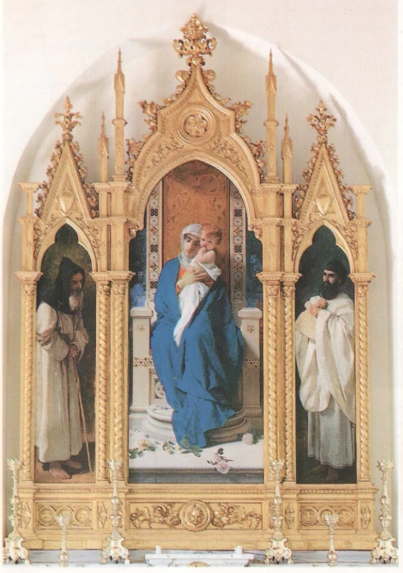 Pala della Madonna delle rose - Sant'Agostino, sant'Antonio abate e la Vergine in trono, Corigliano Calabro, Cappella di sant'Agostino